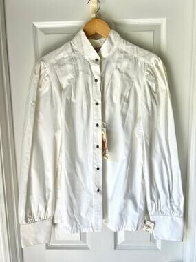 Vintage Wah Maker Western Puff Sleeve Button Down Shirt NWT Prairie Cottagecore